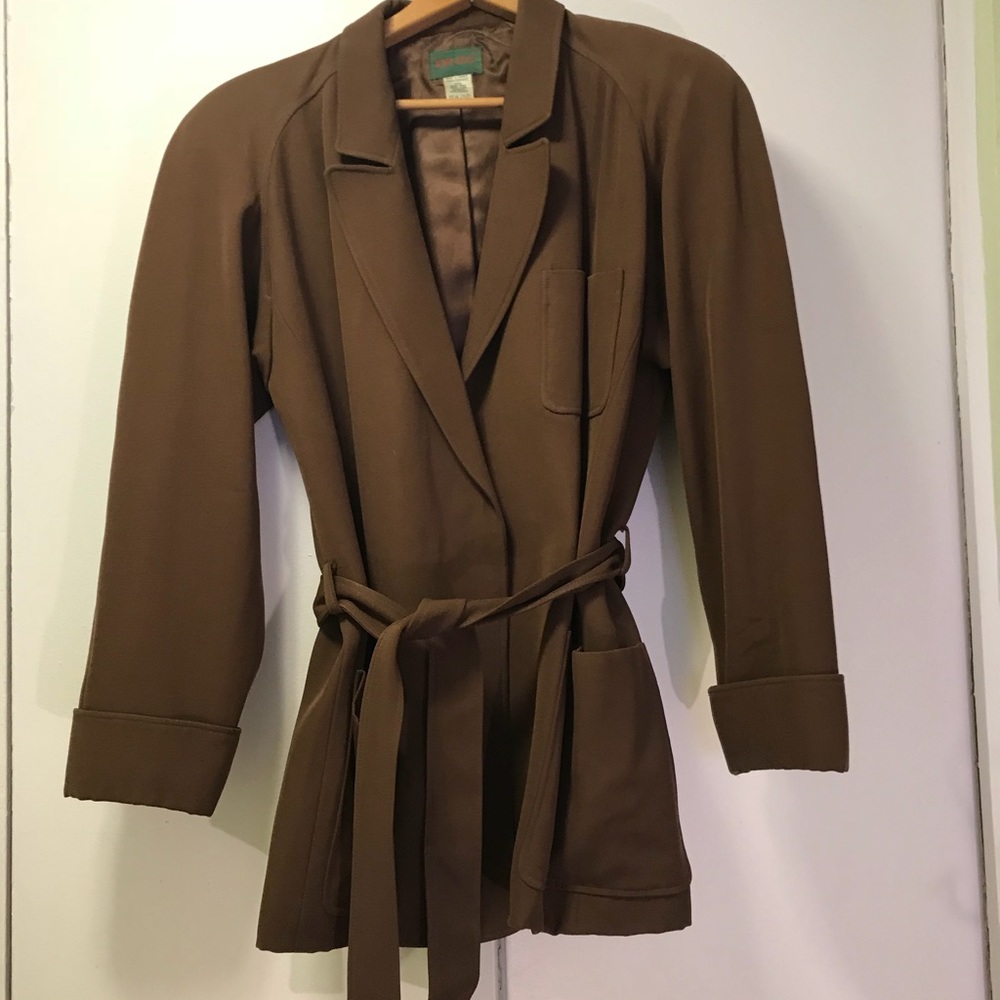 Kenzo ParisVintage wool coat Tan Sz 6, 1980s / 90s